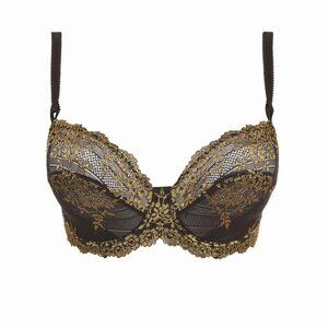 Embrace Lace Underwire Bra 38DD Black/Gold